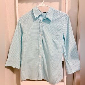 GAP Pastel Blue Check Gingham Button-Down Shirt